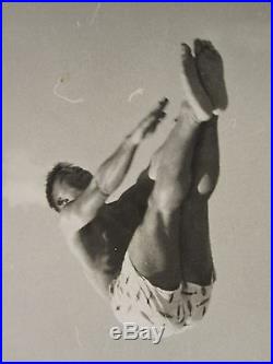 Vintage Artistic Free Falling 360 Degree Quadrants Diving Man Old Fine Art Photo