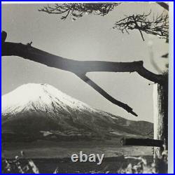Vintage B&W Mid Century Photograph Mt. Fuji Japan 12x15 Mounted on Wood Frame