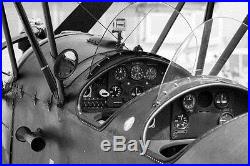 Vintage Biplane Propeller Airplane Canvas Print Photo Prints Black White Decor