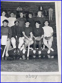 Vintage Black & White Cal Hunter Photography 1967 Woman's Baseball Team