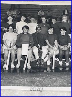 Vintage Black & White Cal Hunter Photography 1967 Woman's Baseball Team