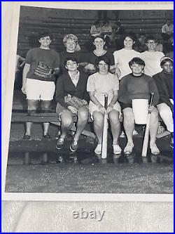 Vintage Black & White Cal Hunter Photography 1967 Woman's Baseball Team