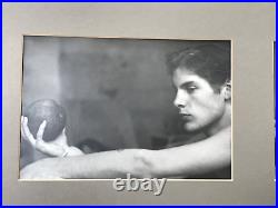 Vintage Black & White Photos Studies Young Handsome Man Holding a Ball Set 4