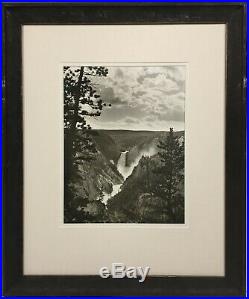 Vintage GELATIN SILVER PRINT Photograph LOWER FALLS YELLOWSTONE NATIONAL PARK