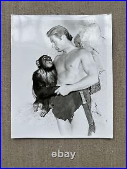 Vintage Lex Barker TARZAN Photograph With Chimp