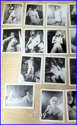 Vintage Lot of 27 Nude Girls/Women B&W Risque Poloroid Photographs #001