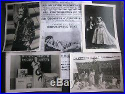 Vintage Lot of 4 Kobel 7''x 5'' Circus, Sideshow, Freak, Oddity Photos & Catalog