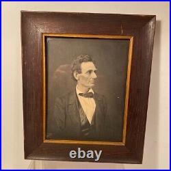 Vintage ORIG 1881 Lincoln Portrait Photograph Hesler / George Ayers Framed