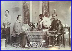 Vintage Opium Den Photo China Canton Men Smoking Opium