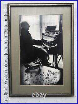 Vintage Original Black White Photograph Arthur Rubinstein SIGNED Dated 1965