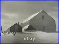 Vintage Original L. Whitney Standish Photograph Of Barn In The Snow