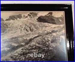 Vintage Original Photo of Glacier (Black & White) Wood Frame