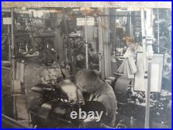Vintage Panoramic Oversize Photo Industrial Factory Machinist B/w 24 1/2 X 12