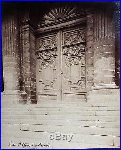 Vintage Photo PARIS France by Eugène ATGET -Porte de l'Eglise Saint Gervais 1898