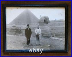 Vintage Photograph of Sphinx in Egypt & Tourist Archaeologist & Guide Framed