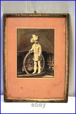 Vintage Prince Rajkumar Photograph Black And White Turban Photo Frame Collectib