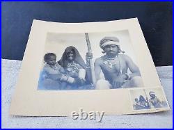 Vintage Tribal Family Lady Man Child Folk Costume Black White Camera Photograph