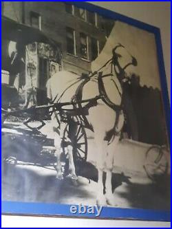 Vintage Tuttle & Rockwell B & W photo of a carrier and his horse & wagon