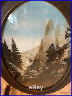 Vintage Yosemite National Park El Capitan Framed Photograph Convex Glass Bubble