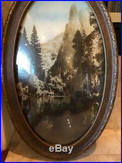 Vintage Yosemite National Park El Capitan Framed Photograph Convex Glass Bubble