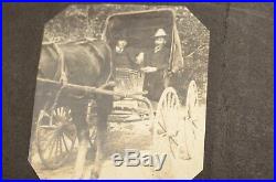 Vintage photo album 1900s-20s 143 BW pics Cars horses parades pikes peak horses