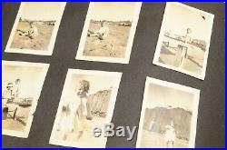 Vintage photo album 1920s-30s 271 BW pics Kids Family Cars Ships Boats Candid