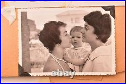 Vintage photo album 379 BW pics ATQ 1950s-60s family Friends Candid Shot Amazing