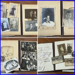 Vintage royal photo album SILVER 84 PB 1902-1907 family cabinet photos Manchuria