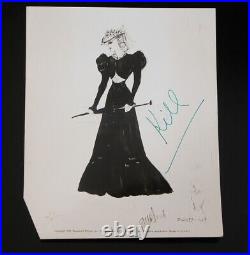 Vtg 1930s Paramount Pictures Photograph Sketch by Edith Head