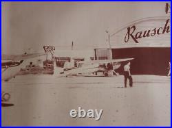 Vtg 40s 50s Rausch FLYING SERVICE Huge Sepia Maroon Tone Kodak Photograph OOAK