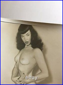 Vtg 50s Original Gelatin Silver Bettie Page Nude Spicy Girlie Risque Pinup Photo