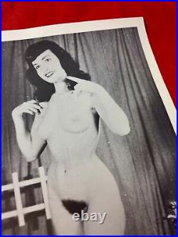 Vtg 50s Spectacular Original Unshaven Bettie Page Nude Girlie Risque Pinup Photo