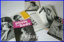 Vtg Bettie Page Pinup Girl Photo & Body Form Book Magazine Lot June King Weegee