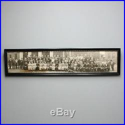 Vtg Clinton Woolen Mill Michigan 28 Panoramic Photo Factory Workers Picture
