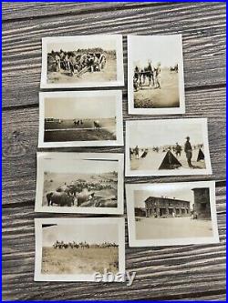 Vtg Photograph 1920's Camp Knox Fort Soldiers Cannons Horses Black & White Lot