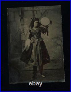 Woman Wearing Gypsy Costume ID'd 1800s Photo PETRICK Surname Antique