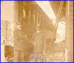 XRARE 1890s original cabinet card photo Black and White Pullman Train Porters