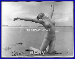Ygst-0635 Original Vintage B/w 8x10 60's British Nude Outdoors By Harrison Marks