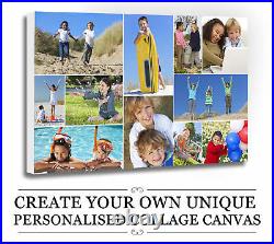 Your Photo/Picture PERSONALISED COLLAGE CANVAS A4 A3 A2 A1 A0 320gsm 30mm FRAME